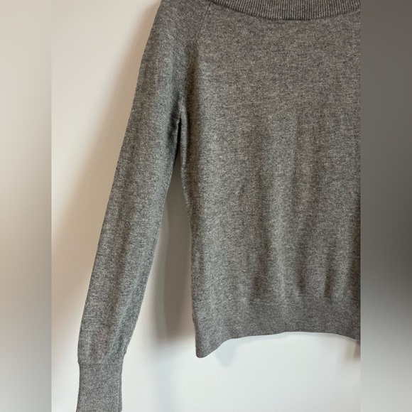 Ann Taylor Grey Wide Boat Neck Knit Sweater - Picture 4 of 7